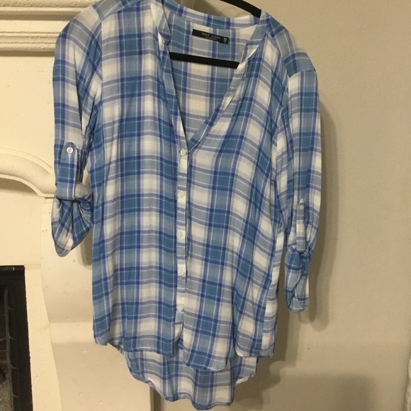 Max jeans Tops - Blue and white plaid top. New